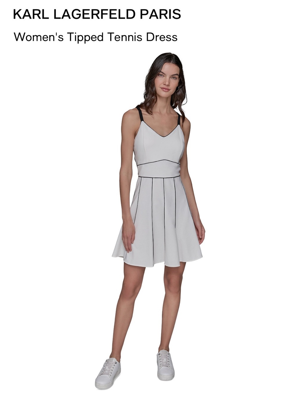 Karl Lagerfeld White Mini Dress with Black Trim